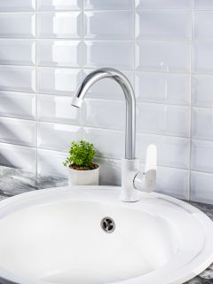 Смеситель для кухни РМС SL123W-017F хром/белый